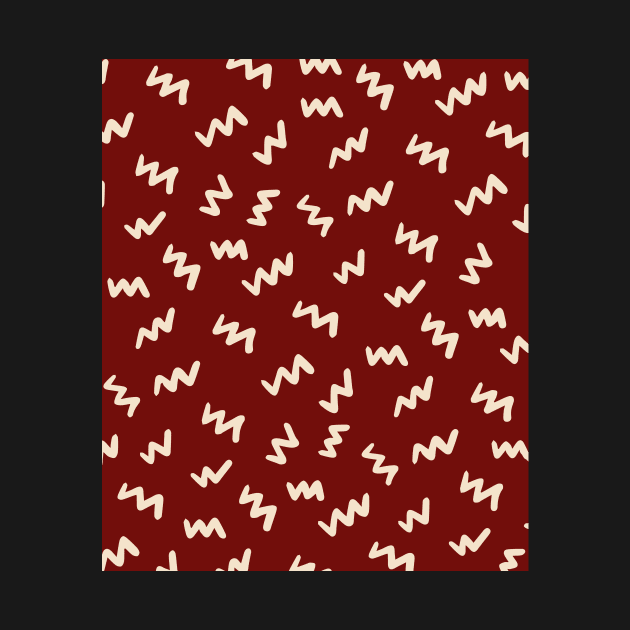 Terracotta Abstract Mudcloth Lines Pattern by zedonee