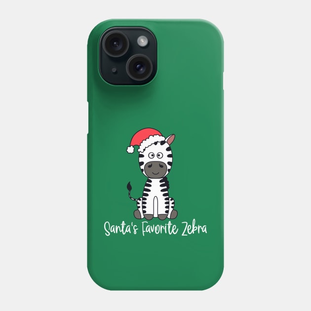 Santa's Favorite Zebra Wearing A Santa Hat Phone Case by Jesabee Designs