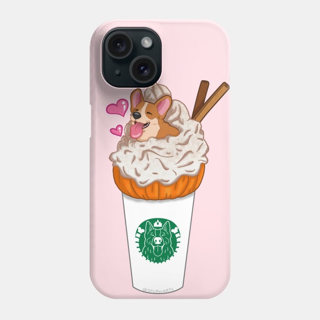 Pumpkin Spice Corgi Latte Phone Case by SPufferARTs