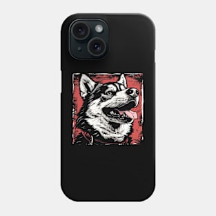 Retro Art Alaskan Malamute Dog Lover Phone Case