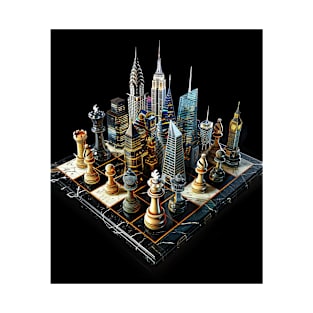 Cityscape Gambit: Skyline Chess Match Tee gift T-Shirt