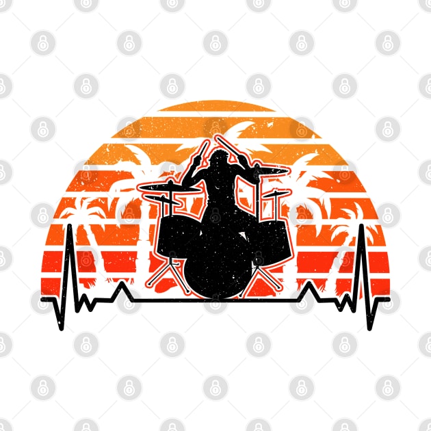 Drums Heartbeat Retro Drummer by favoriteshirt