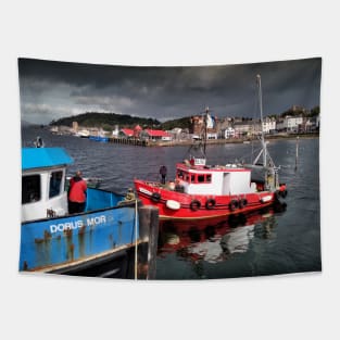 Fishing boat departing Oban harbour Tapestry