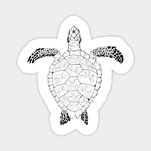 Black and White Sea Turtle Magnet