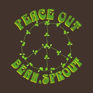 Peace Out Bean Sprout Funny Peace Vegetable T-Shirt