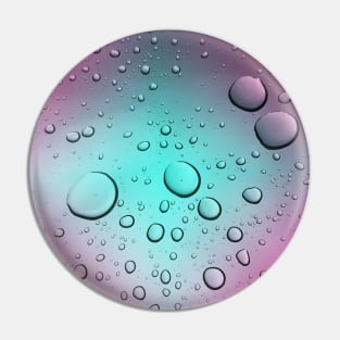 Purple Teal Blue Rainbow Color Water Droplets Pattern Pin