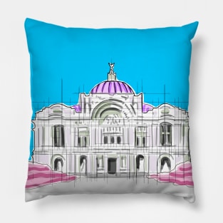 BLUE beaux arts palace mexico CDMX Pillow