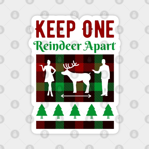 Keep One Reindeer Apart Xmas Gift Magnet by davidisnoartist