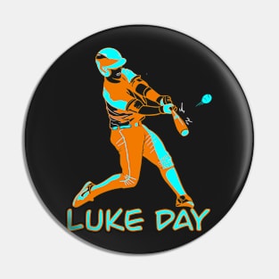 LUKE DAY RETRO BASEBALL PLAYER Pin