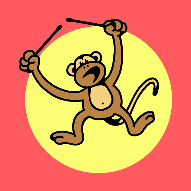 Monkey Drummer by schlag.art