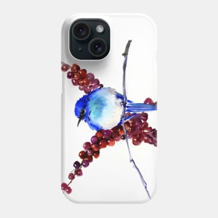 Mountains Bluebird and Berries Phone Case