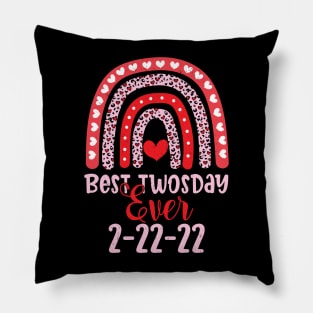 happy twosday 2 22 22 heart Happy Twosday 2022, February 2nd 2022 - 2-22-22 Pillow