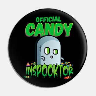 Official Candy Inspector Cute Halloween Ghost Pin