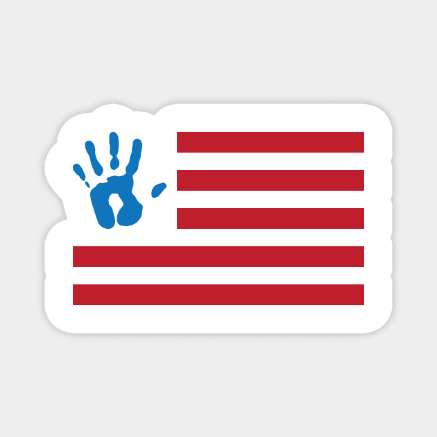 Ink Handprint American Flag Magnet by Kyle O'Briant