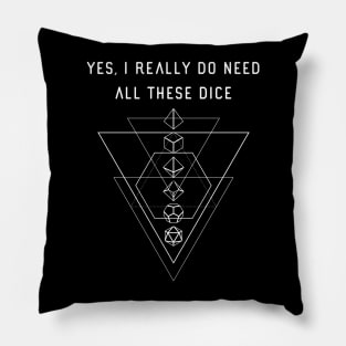 Polyhedral Dice Set Collector Tabletop RPG Pillow