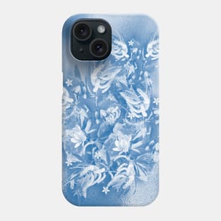 Beautiful flower bouquet on a rippled blue background Phone Case