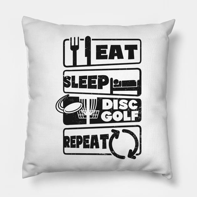 Disc Golfing Shirt | Eat Sleep Repeat Pillow by Gawkclothing