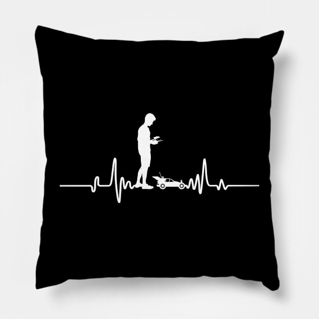 Heartbeat EKG RC Car Heartbeat Love Pillow by Crazyshirtgifts