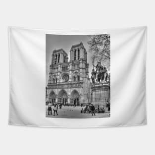 Notre Dame in Black & White Tapestry