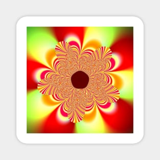 Cute Retro Style Red and Yellow Flower Magnet