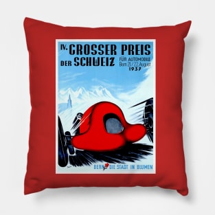 Grosser Preis Der Schweiz: Vintage 1937 Auto Racing Print Pillow