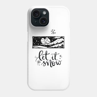 Birds Winter Scene Vintage Print Phone Case