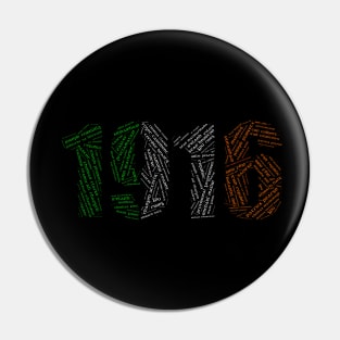 1916 Easter Rising Word Art Pin