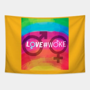 LOVE#WOKE RAINBOW Tapestry