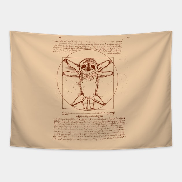 Vitruvian Sloth Tapestry by huebucket