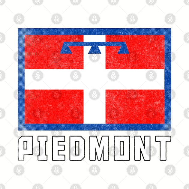 Piemonte / Piedmont Italia Flag Vintage Look Design by DankFutura