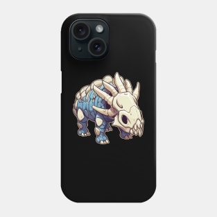 Spooky Kawaii Triceratops Isometric Dinosaur Skeleton Phone Case