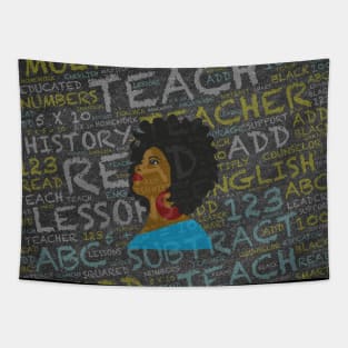 African American Teacher Afro Tapestry