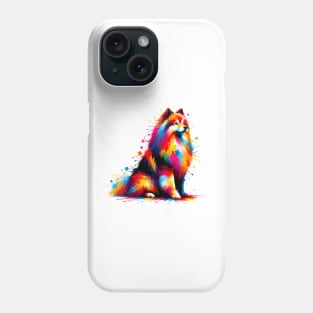 Colorful Abstract German Spitz in Splash Art Style Phone Case