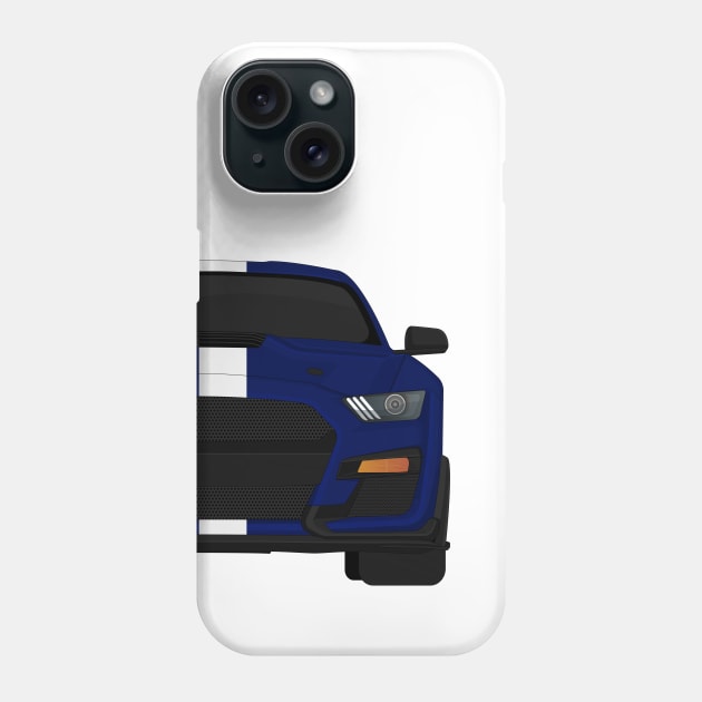 Shelby GT500 2020 Kona-Blue + White Stripes Phone Case by VENZ0LIC