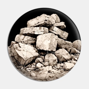 Stack of Rocks: They're as Smart as a Stack of Rocks on a dark (Knocked Out) background Pin