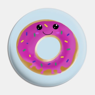 Cute Kawaii Pink Donut Pattern Pin