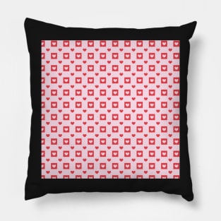 CUTE VALENTINES DAY VINTAGE RETRO PINK AND RED HEARTS AND STRIPES Pillow