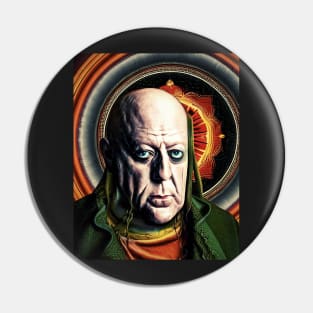 impressionist painting of Aleister Crowley The Great Beast of Thelema as Old Man Pin