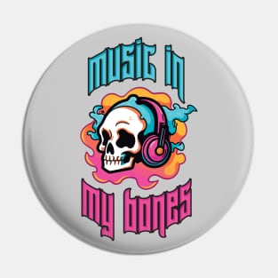 Music in My Bones. Colorful Skull Wearing Headphones. Creepin it real Pin