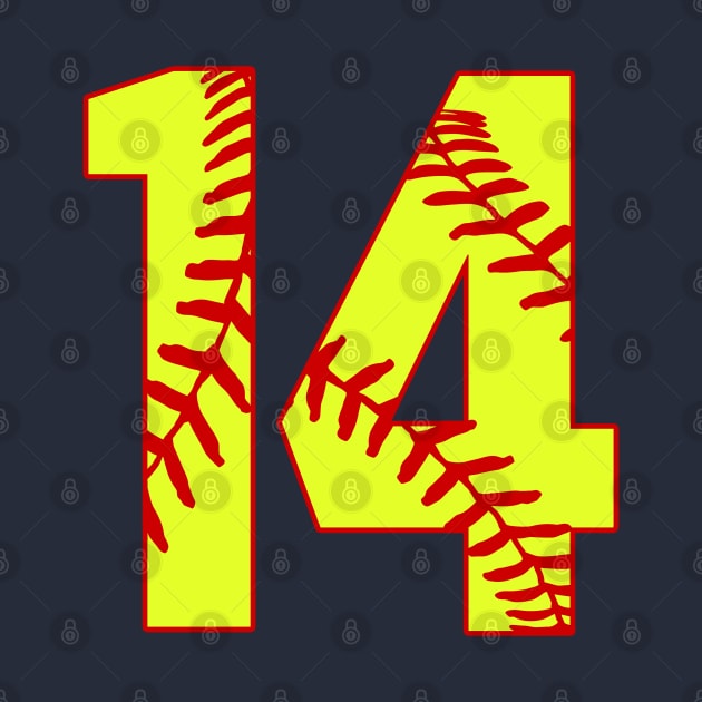 Fastpitch Softball Number 14 #14 Softball Shirt Jersey Uniform Favorite Player Biggest Fan by TeeCreations