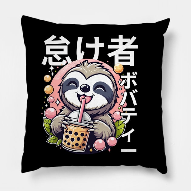 Sloth Boba Tea Pillow by BoukMa