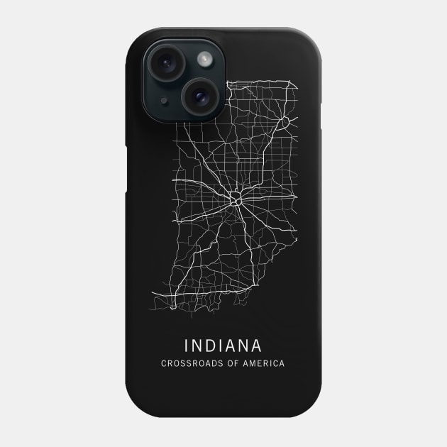 Indiana State Road Map Phone Case by ClarkStreetPress