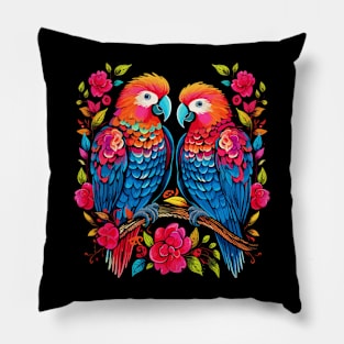 Parrot Couple Valentine Pillow