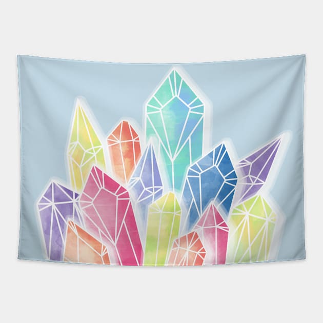 Crystals Blue Tapestry by PrintablesPassions