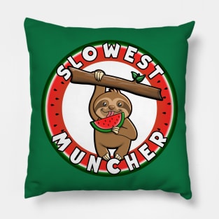 Slowest Muncher Sloth eating Watermelon Pillow