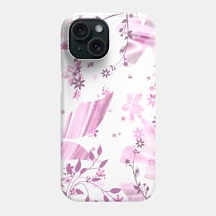 Pink abstract metallic flowers Phone Case