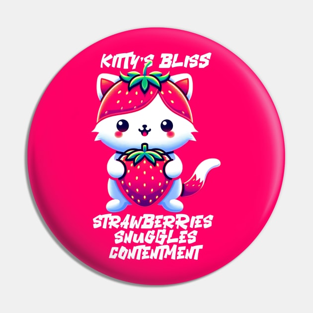 kitty bliss strawberry Pin by AOAOCreation