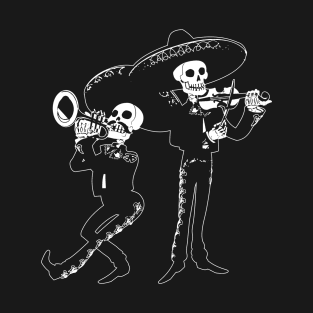 Mariachi Musician Funny Skeletons of Dia De Los Muertos Festival T-Shirt