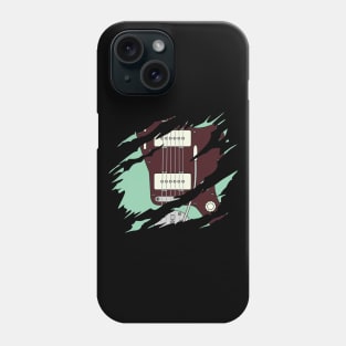 Ripped Electric Guitar Offset Style Surf Green Color Phone Case