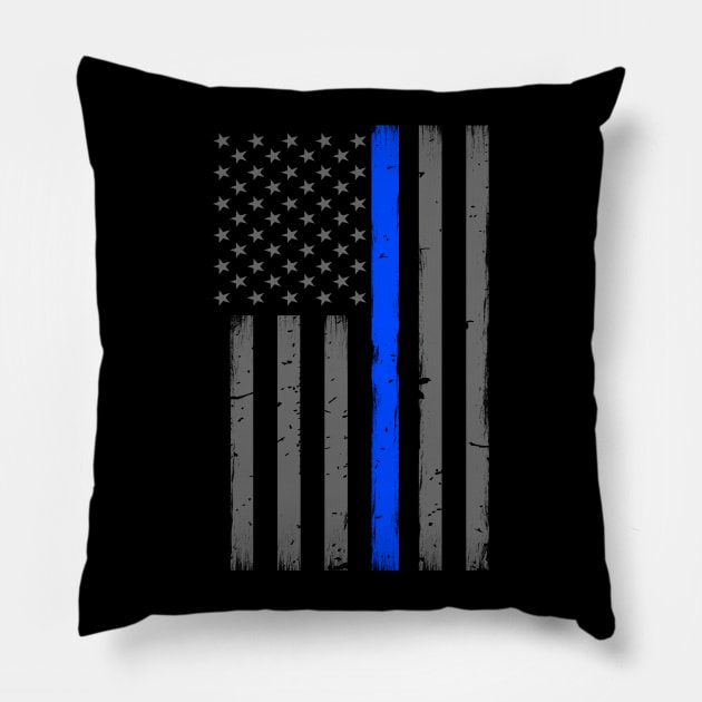 Thin Blue Line American Flag Pillow by bluelinemotivation